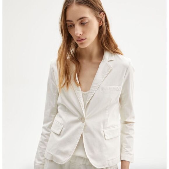 Nili Lotan Brad Cotton Cropped Jacket Eggshell size US4 - Picture 1 of 12